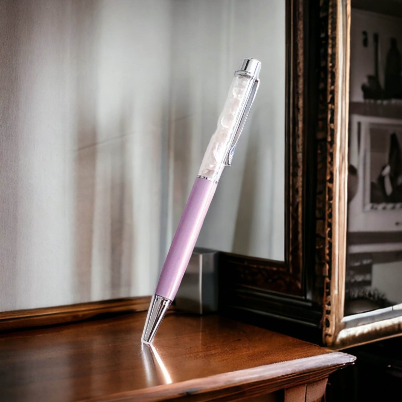 Stylo avec quartz rose