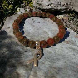 Bracelet Octobre Rose Unakite