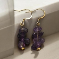 Boucles d'Oreilles Baroques en Améthyste